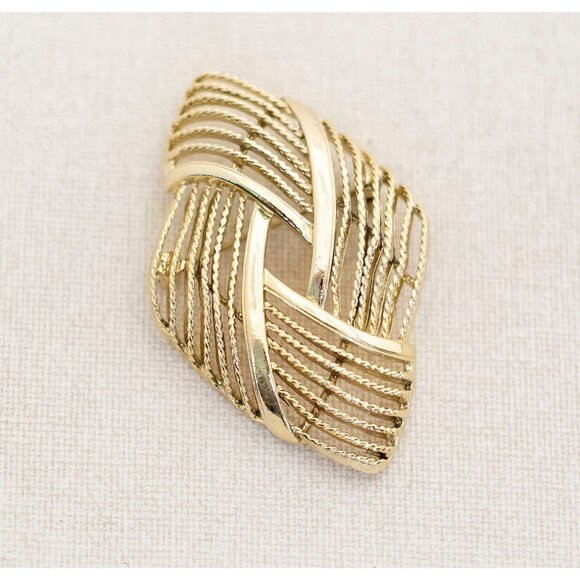 Vintage Modern Abstract Brooch in Gold Tone - A12 - Picture 1 of 2